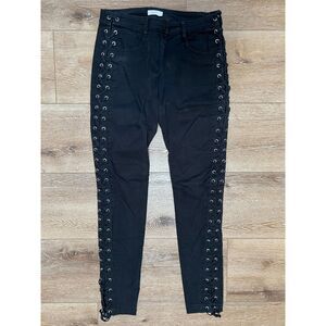 A.L.C. Mid-Rise Lace-up Skinny Jeans - size 6